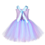 Lavender Little Mermaid Tutu Dress for Girls Princess Cosplay Costumes for Birthday Party Kids Girl Halloween Prim Dresses 1-14Y