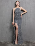 Sexy Party Maxi Dress Off Shoulder Sequin Evening Dress