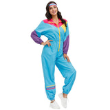 Carnival Cosplay Women Hippie Jumpsuit Masquerade Purim Party Disguise Funny 70's80's Hippie Costume for Adult Holiday