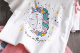 Unicorn Girls Dress 2pc Clothes Sets Baby Toddler Outfits Summer T- Shirt Tutu Children Kid Dresses for Girl Party Clothes Suits