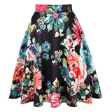 Leopard Print High Waist Skirt Pleated Women Flared Runway Midi Skirt Fashion Cotton Swing Rockabilly Party Skirts Gothic