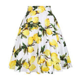 Solid Color Cotton Womens High Waist A-line Vintage Skirt Ladies Casual Black Plus Size Rockabilly Skirts Swing School Clothing