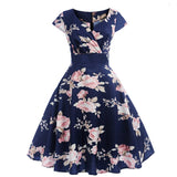 Slim Short Sleeve Vintage Hepburn Style Dress