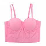Sexy Crop Top To Wear Out Sleeveless Camis Built In Bra Ladies Cropped Top Nightclub Party Corset Push Up Bustier