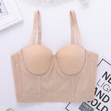 Sexy Crop Top To Wear Out Sleeveless Camis Built In Bra Ladies Cropped Top Nightclub Party Corset Push Up Bustier