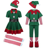 New Family Children's Christmas Elf Clothes for Boys Girls Mother Cosplay Clothes Parent-child Suits Christmas Ball Costumes
