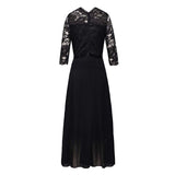 Lace Evening Party Maxi Dress Women Chiffon Vintage Robes Femme 3/4 Length Sleeve Spring 2022 Elegant Solid Long Prom Dresses