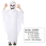 Halloween Purim Carnival Scary Costumes Kids Children White Ghost Costume Cosplay Robe For Boys Girls Christmas Gift