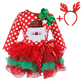 Red Christmas Party Girls Dress Santa Claus Costume Kids Dresses For Girls Xmas Gifts Children Sequined Clothes 2 3 4 5 6 Years