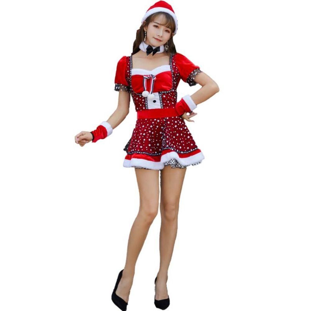 Women Christmas Xmas Sexy Lady Santa Claus Cosplay Costume Sexy Winter Christmas Dress Maid Waitress Uniform