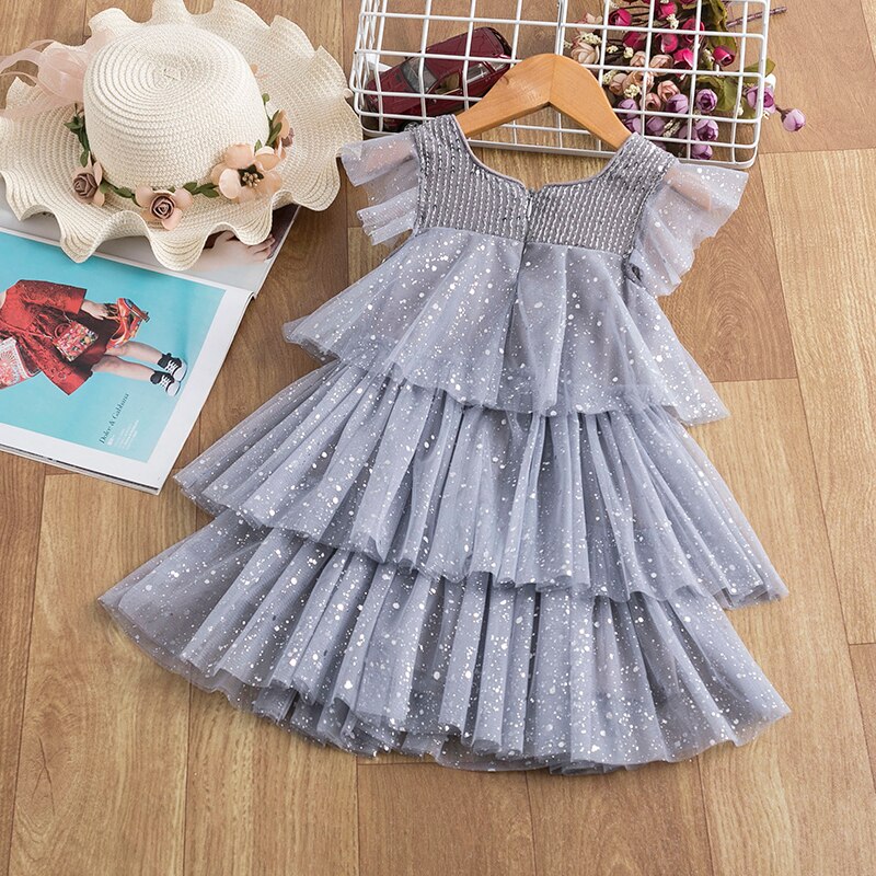 Red Summer Girls Dress For Kids Spring Half Sleeve Princess Costume Lace Children Flower Embroidery Party Vestido Clothing