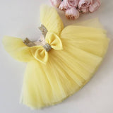 Wedding Party Dresses For Girls Tulle Princess Bowknot Tutu Prom Gown Kids Evening Bridesmaid Clothes Children Christmas Costume