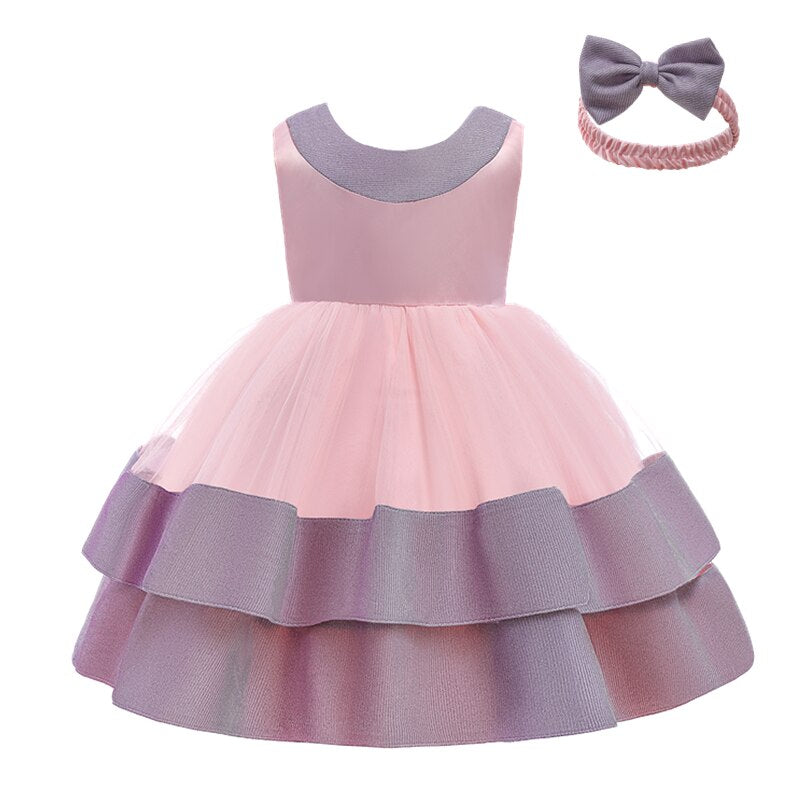 Newborn Baby Girls 1 2 Year Princess Dress For Infant Baptism Clothes Toddler Kids Backless Birthday Party Tutu Christening Gown