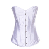 Elegant Women Corsets Bustiers Overbust Tops Satin Sexy Costume Corset Corselet Brocade Vintage Style Bridal Korsett Plus Size