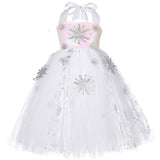 Sequins Elsa Princess Dresses for Girls Costumes Snow Queen Tutu Dress Long Girl Kids Dress Up Clothes for Halloween Birthday