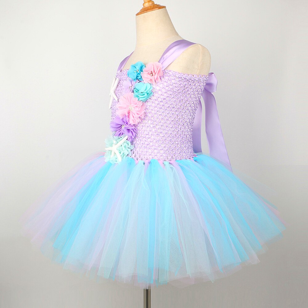 Mermaid Princess Dress for Girls Birthday Party Halloween Costume for Kids Sea-maid Tutus Outfit Flower Girl Dresses for Wedding