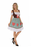 Lady Oktoberfest Costume Traditional Bavarian Dirndl German Beer Wench Waitress Cosplay Outfit Halloween Fancy Party Dress