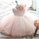 Newborn Baby Girls Lace Princess Dress 1 2 Year Birthday Party Tutu Christening Gown Toddler Christmas Infant Baptism Clothes