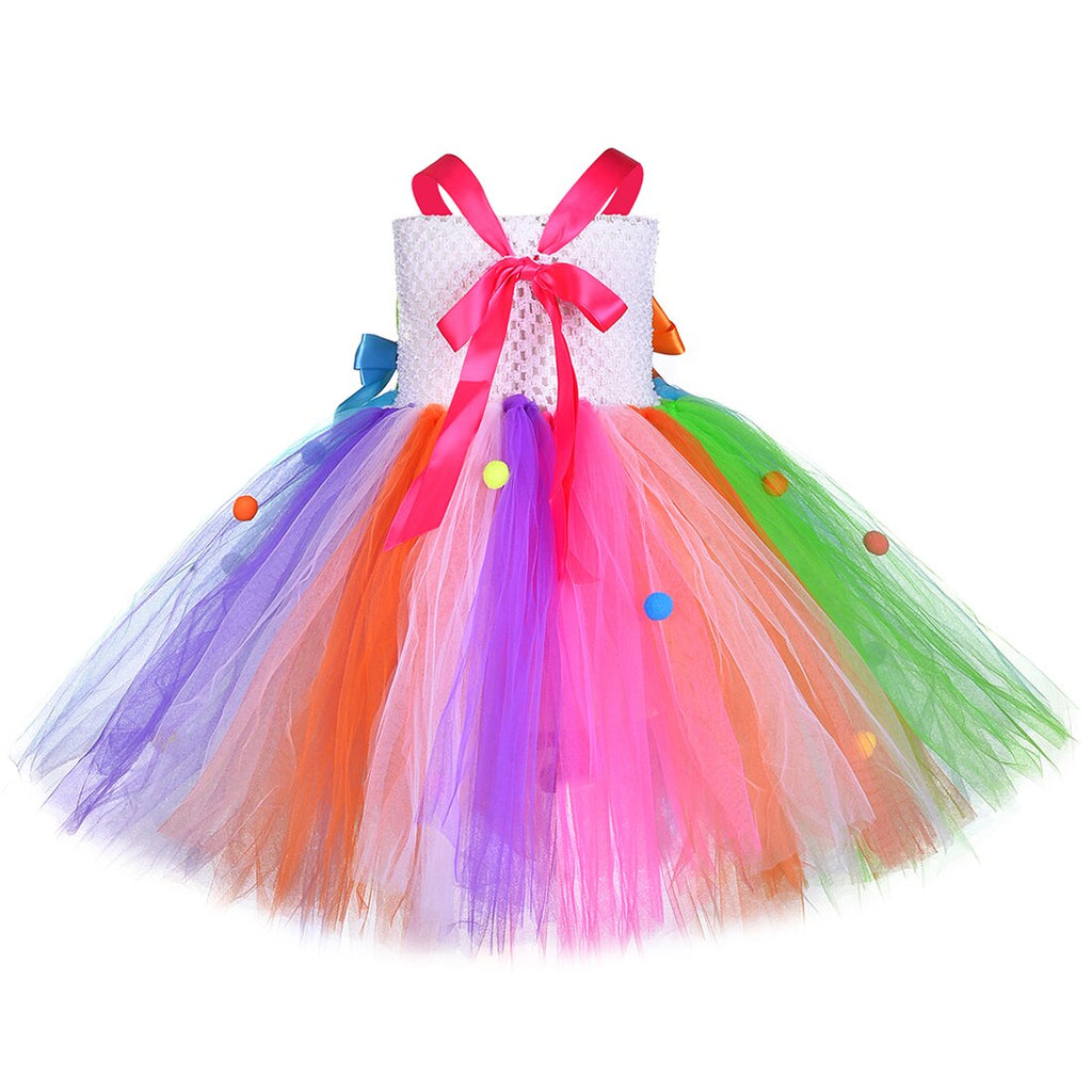 Sweet Lollipop Candy Dresses Summer for Girls Rainbow Costumes Birthday Tutu Dress for Kids Girl Clothes Outfits 1-14Y
