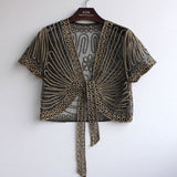 Summer Thin Short Sleeve Handmade Crochet Lace Mesh Shrug Bolero Women Embroidery Cardigan Feminino Short Cape Oversized Tops