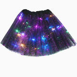 Party Kids Girl LED Glow Light Up Witch Hat Spider Web Cobweb Skirt Halloween Christmas Costume Cosplay Magic Wand Fancy Dress