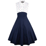 50s 60s Two Pieces Set Women 2021 Autumn 3/4 Sleeve Polka Dot Print Vintage Rockabilly Pin Up Ladies Party dresses With Belt 3XL