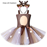 Baby Girl Christmas Deer Dress Kids Halloween Costumes Children Reindeer Tutu Dresses Girls New Year Clothes Outfit