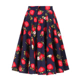 Spring Animal Leopard Retro Vintage 50s Skirt Women Ladies A Line Midi Floral Print Plus Size Sexy High Waist Swing Pinup Skater