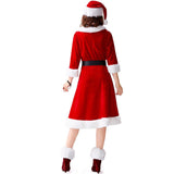 Adult Christmas clothes Women Dress Cosplay Costume V-Neck Festivals Party  One Piece Dress performance?wear New Year's clothes