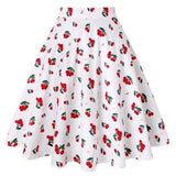 Leopard Print High Waist Skirt Pleated Women Flared Runway Midi Skirt Fashion Cotton Swing Rockabilly Party Skirts Gothic