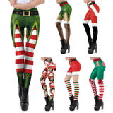 New Stripe Capri Leggings Women's High Waisted Workout Christmas Seamless Printed Fitness Leggings