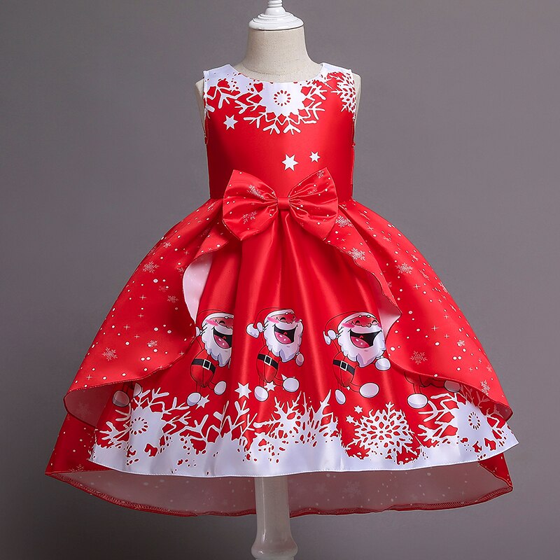 Christmas Dresses For Girls Kids Snowman Princess Costume Santa Claus Cosplay Party Dress Up Children Xmas 4 -10 Years Clothing