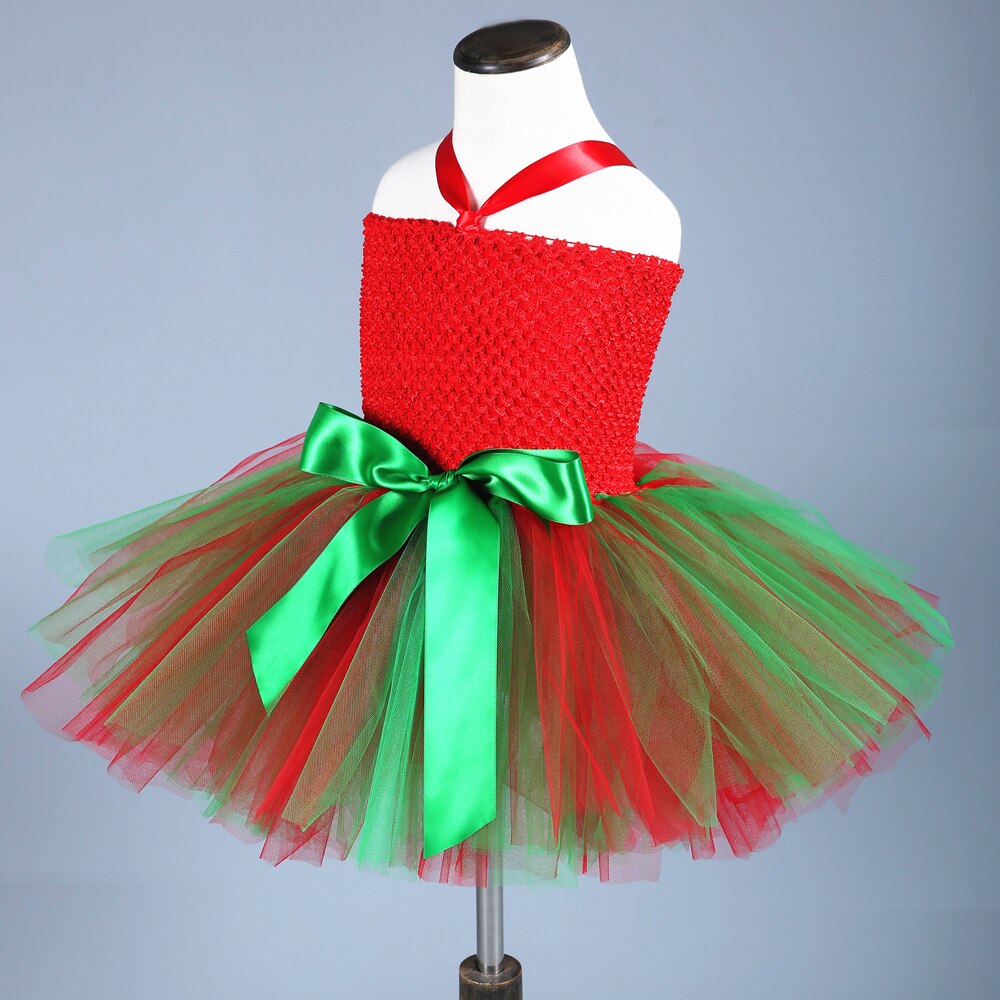 Baby Girls Christmas Dress Set Children Santa Party Costumes Girl Kids Xmas Tutu Dress Up Clothes Toddler Princess Tulle Outfit