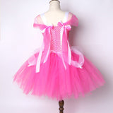 Sleeping Beauty Princess Costumes for Girls Flower Tutu Dress for Kids Birthday Party Dresses Children Clothes Hot Pink 1-12Y
