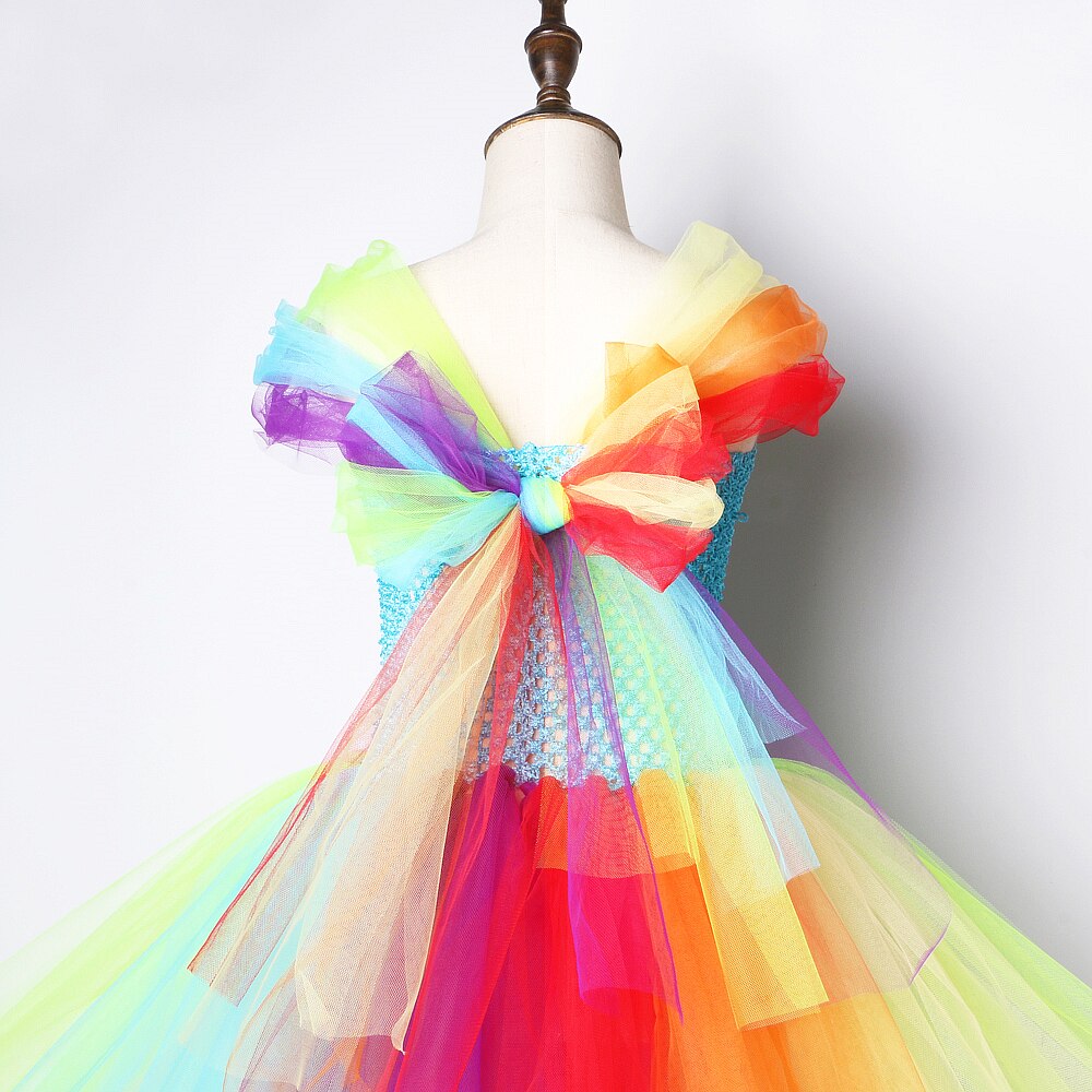 Rainbow Pony Tutu Dress for Girl Princess Little Horse Cosplay Costumes Kids Carnival Dresses for Girls Birthday Party Ball Gown
