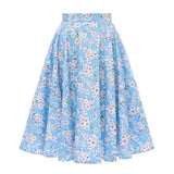 Spring Animal Leopard Retro Vintage 50s Skirt Women Ladies A Line Midi Floral Print Plus Size Sexy High Waist Swing Pinup Skater