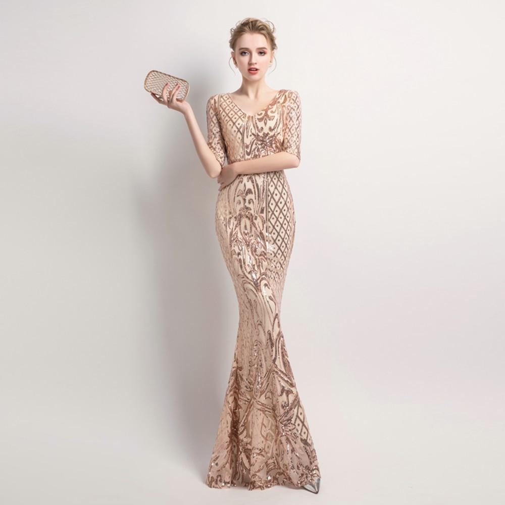 Elegant Black and Gold Evening Gown