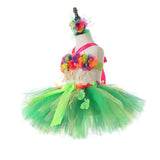 Flowers Hawaii Grass Skirt Outfits for Girls Kids Dance Tutu Skirts for Campfire Party Princess Toddler Tutus Fancy Costumes
