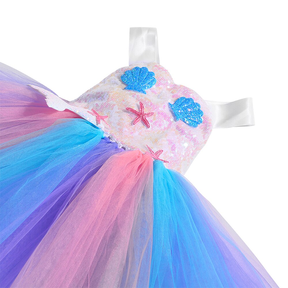 Sequins Little Mermaid Dress Girl Halloween Costume for Kids Girls Tutu Dresses Mermaid Princess Birthday Party Outfits Clothes