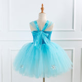 Blue Princess Elsa Dress for Girls Snow Queen Tutu Dress Up Costumes for Kids Girl New Year Clothes Snowflake Christmas Outfits