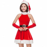 Miss Claus Velvet Christmas Dress Cosplay Santa Claus Fancy Dress New Year Christmas Costume Suit For Adults Women