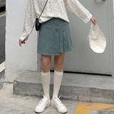 Women High Waist Mini Skirts Korean Preppy Style All-match Ladies Elegant A-line Short Skirt