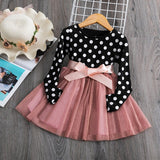 Girls Red Princess Dress For Kids Lace Flower Tulle Winter Long Sleeve Wedding Tutu Clothes Children Christmas Party Costume
