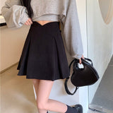 Ladies A-line Short Skirts Fashion Korean Style All-match Woolen High Waist Women Elegant Mini Skirt