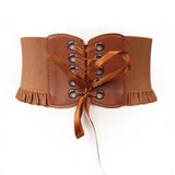 2023 Fashion wide corset belt female elastic waist belt 50s 60s vintage stretch dress corset ladies waist Solid Color