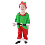baby Clothes Christmas Children Cosplay Santa?Claus Green baby Onesie Jumpsuits 2-3y Festival Party Clothing Kids New?year Appar