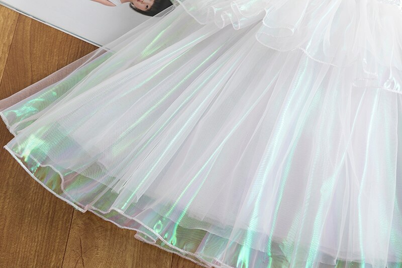 Sequin Dresses For Girls Puffy Princess Tutu Ball Gown Kids Elegant Wedding Party Fairy Clothes Children Formal Vestido 3-8 Year