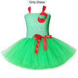 Green Frog Baby Girls Dresses for Kids Halloween Costumes Girl Princess Birthday Tutu Dress with Headband Children Animal Outfit