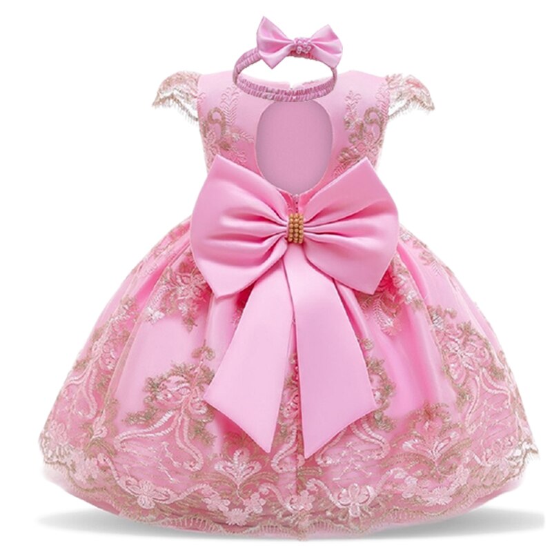 Princess Dress For Baby Girls 1st Birthday Tutu Baptism Clothes Newborn 3 6 9 12 18 24 Months Infant Tulle Christening Gown