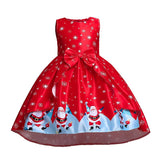 Christmas Dresses For Girls Kids Snowman Princess Costume Santa Claus Cosplay Party Dress Up Children Xmas 4 -10 Years Clothing